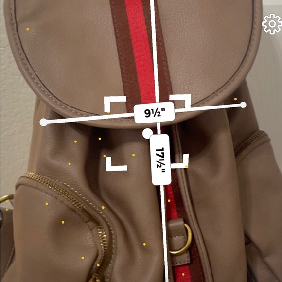 Vegan beige backpack with wallet - Picture 4 of 5